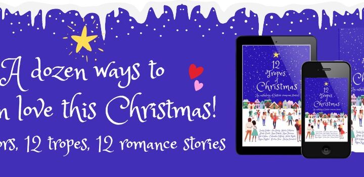 Banner graphic for 12 Tropes of Christmas anthology cover reveal