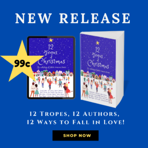 12 Tropes of Christmas New Release graphic with 99c price in a star with blue background